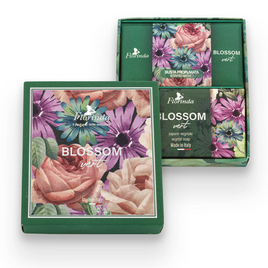Mydlová kazeta Florinda - Mydlo Blossom Vert 200 g + 3 x vôňa Vert vrecúško