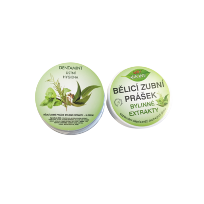 BC BIO Dentamint Bieliaci zubný prášok bylinné extrakty 40 g