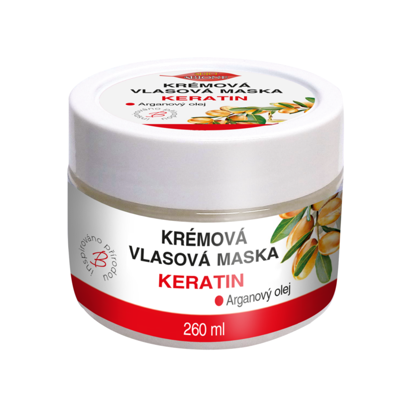 BC BIO Keratin + argánový olej Krémová vlasová maska kelímok 260ml