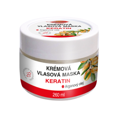 BC BIO Keratin + argánový olej Krémová vlasová maska kelímok 260ml