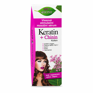 BC BIO Keratin +Chinín Kofeín Vlasové stimulačné masážne sérum 215 ml