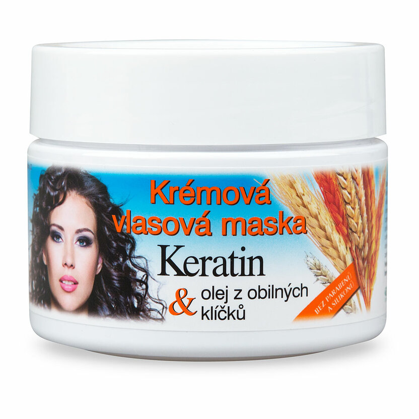 BC BIO Keratin s olejom z obilných klíčkov Krémová vlasová maska kelímok 260ml