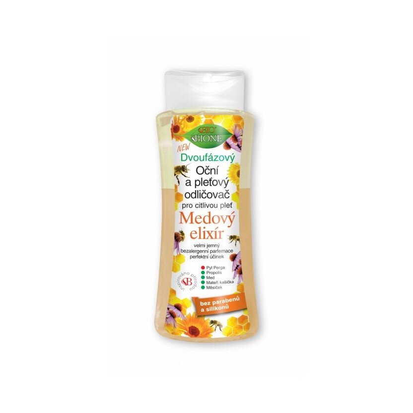 BC BIO Medový elixír Dvojfázový Očný a pleťový odličovač citlivá pleť 255 ml