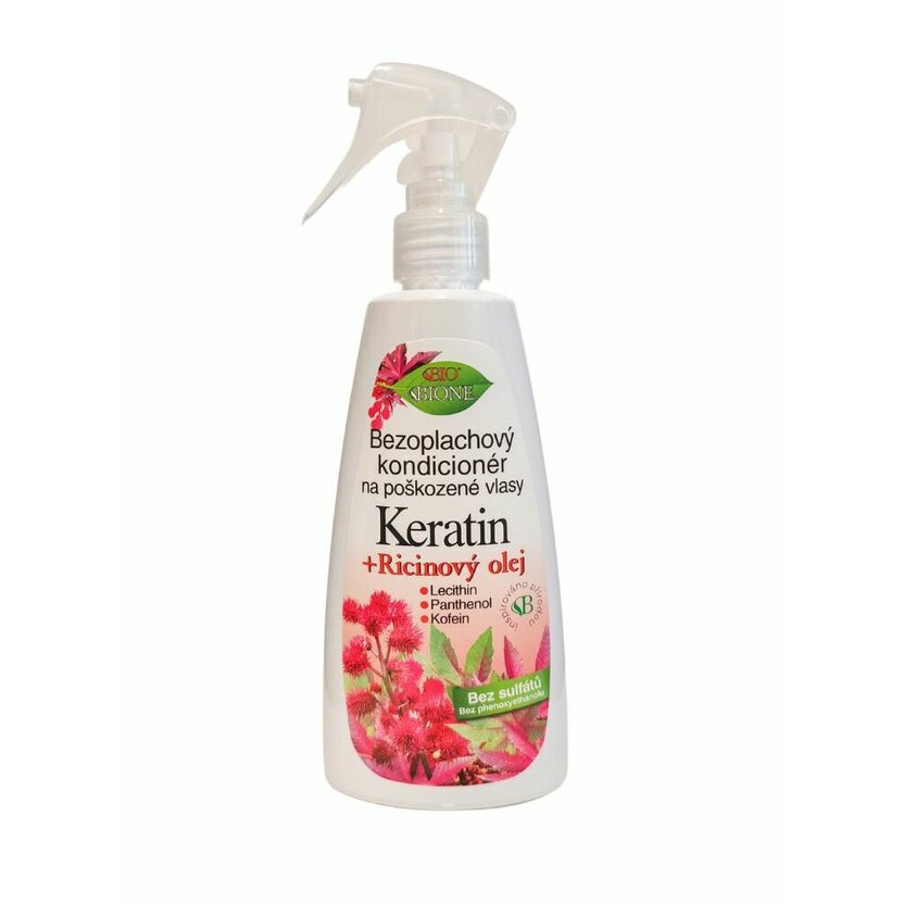 BC BIO Ricínový olej + Keratín Bezoplachový kondicióner na poškodené vlasy 260ml