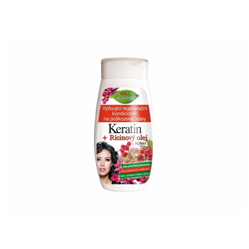 BC BIO Ricínový olej + Keratín Regeneračný kondicióner na poškodené vlasy 260ml