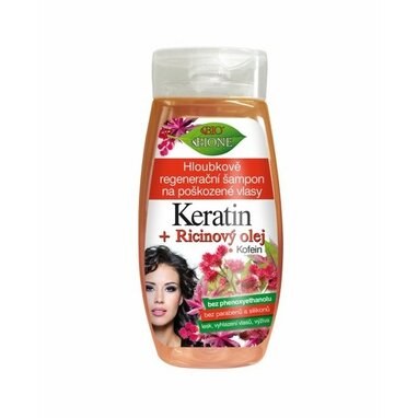 BC BIO Ricínový olej + Keratín Regeneračný šampón na poškodené vlasy 260ml
