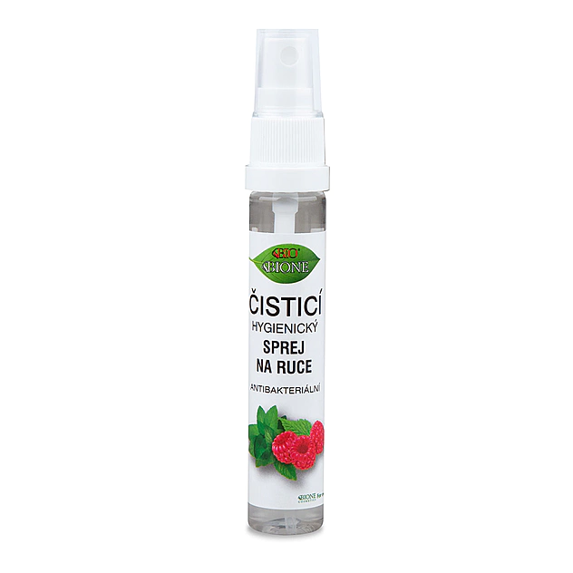 BC BIO Sprej na ruky antibaktériálny Malina 27 ml
