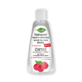 BC BIO Sprej na ruky antibakteriálny Malina NÁHRADNÁ NÁPLŇ 155 ml