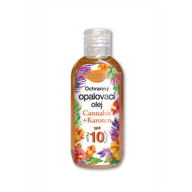 BC O BIONE Ochranný opaľovací olej SPF 10 Cannabis Karotén 100 ml