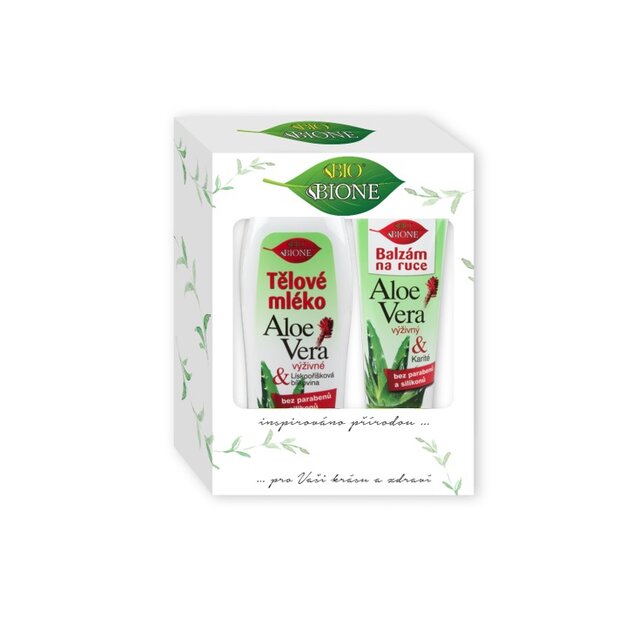 BIO Darčeková kazeta Aloe vera ( Telové mlieko + Balzam na ruky)