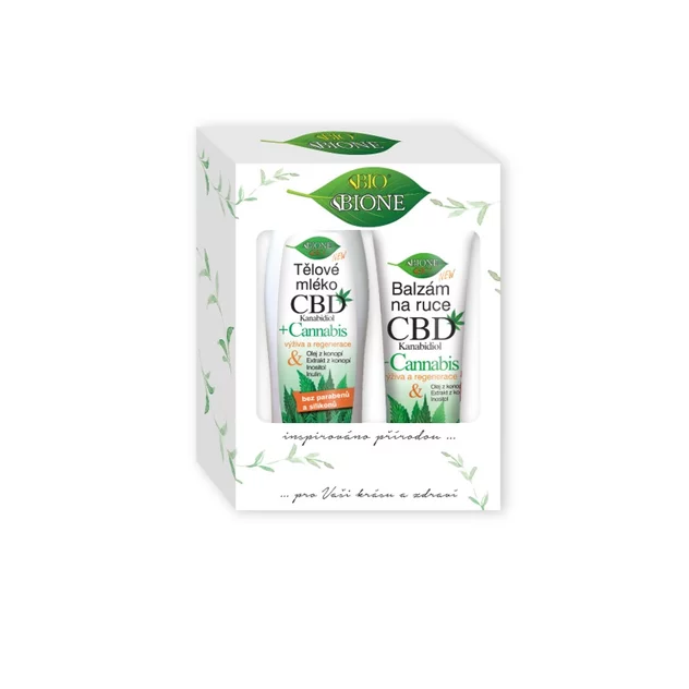 BIO Darčeková kazeta CBD (telové mlieko + balzam na ruky)