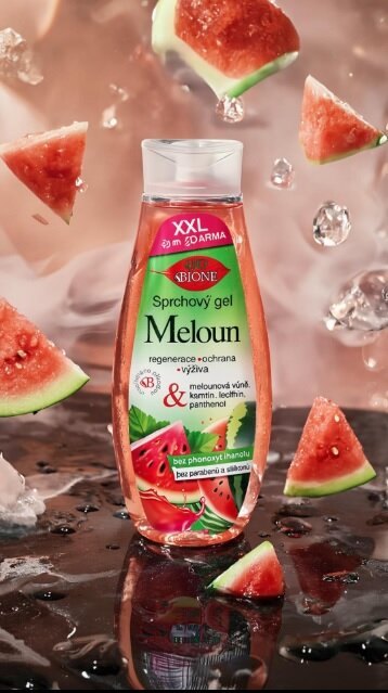 BIO sprchový gél, BIO sprchový gél Melón, sprchový gél Melón, sprchový gél na leto, prírodný sprchový gél, jemný sprchový gél, kvalitný sprchový gél, letná starostlivosť o pokožku, starostlivosť o telo, prírodná kozmetika, BIO kozmetika, Bione Cosmetics, ovocný sprchový gél, sprchový gél pre celú rodinu, hydratácia pokožky, každodenná starostlivosť o pokožku.