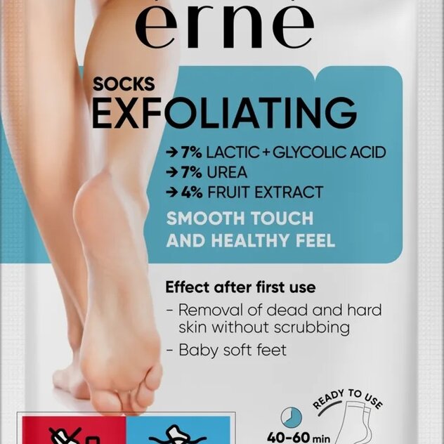 ERNE Exfoliačné PONOŽKY na odstránenie zhrubnutej kože na chodidlách 1 pár/bal