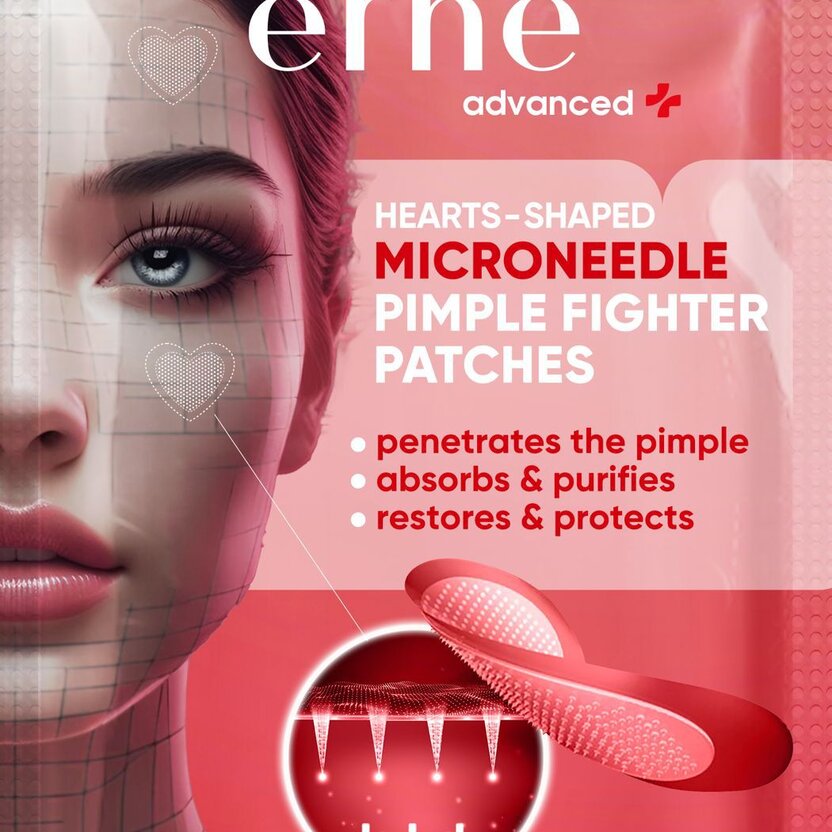 ERNE Mikroihličkové náplasti na vyrážky a akné neviditeľné SRDCE HEART