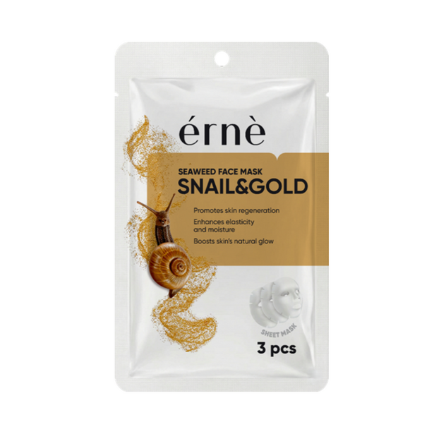 ERNE Pleťová maska Morské riasy SNAIL & GOLD 3 ks