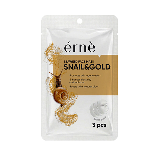 ERNE Pleťová maska Morské riasy SNAIL & GOLD 3 ks