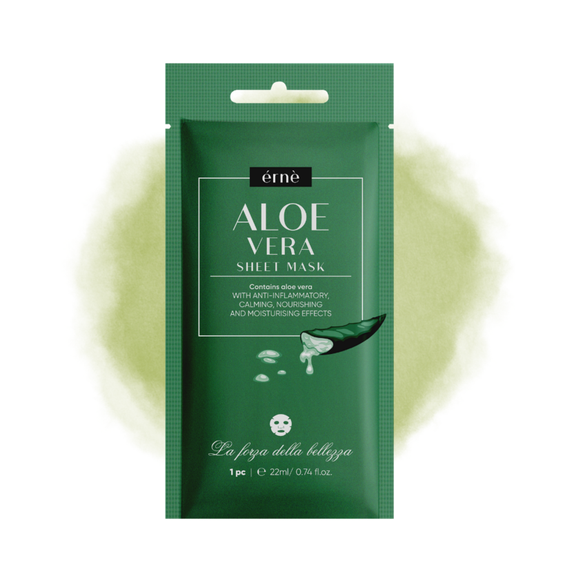 ERNE Pleťová maska textilná ALOE VERA regeneračná a upokojujúca 1 ks / 22 ml