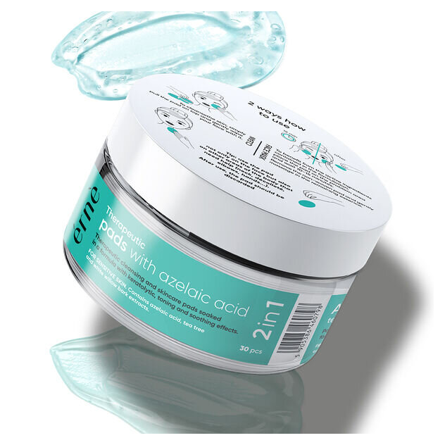 ERNE Tampóny na tvár s kyselinou azelaovou 2v1 CLEANSING PADS AZELAIC ACID 30ks/bal