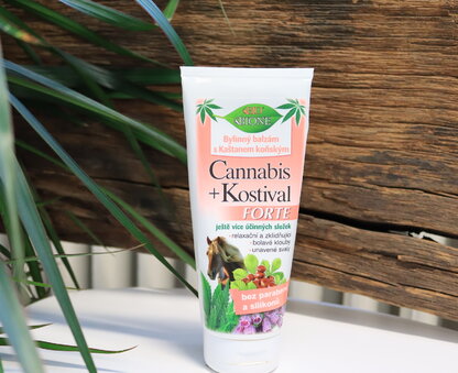 Konský bylinný balzam Cannabis + Kostihoj FORTE – extra silná úľava pre svaly a kĺby