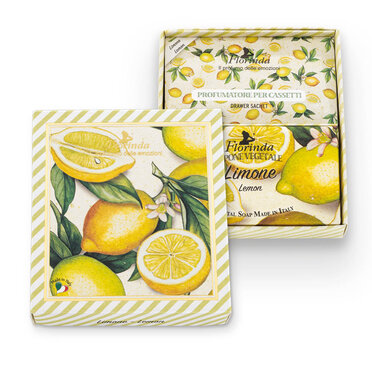 Mydlová kazeta Florinda - Mydlo Limone 200 g + 3 x vôňa Limone vrecúško